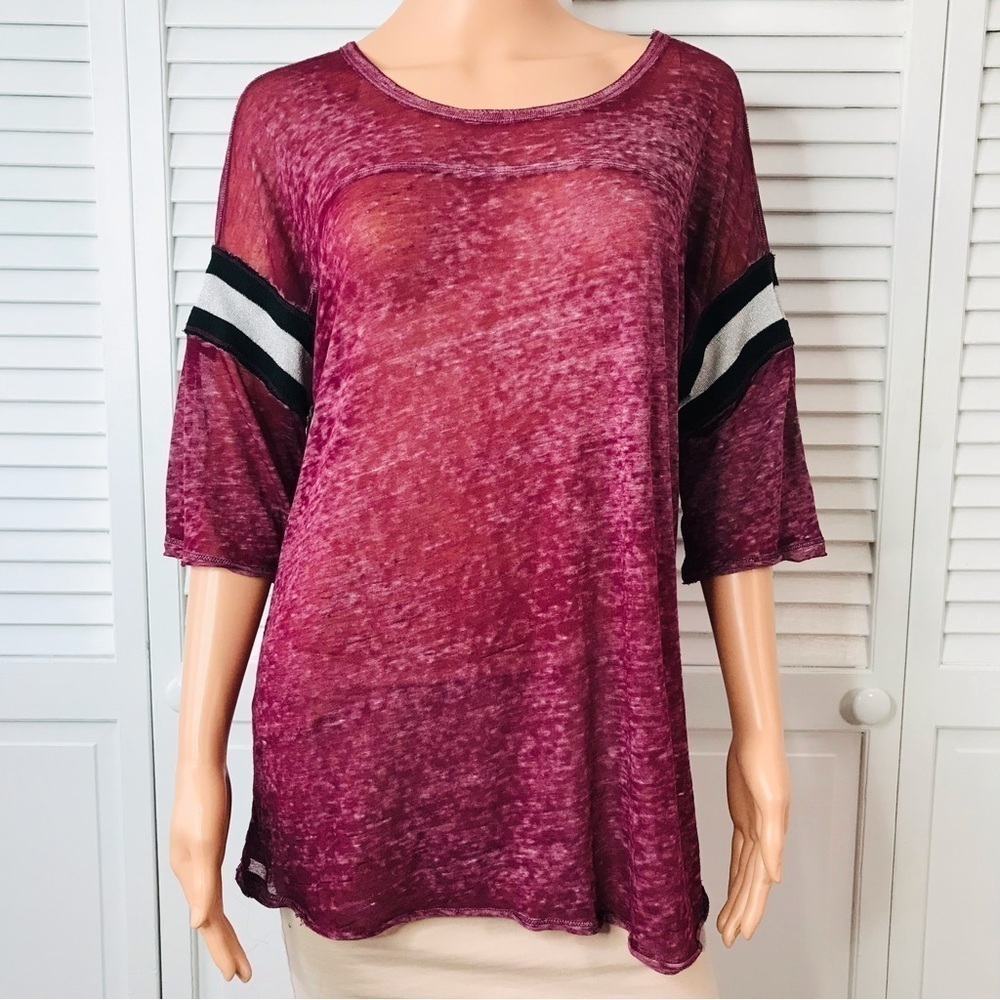 WE THE FREE Purple Semi Sheer Shirt Size Extra Small
